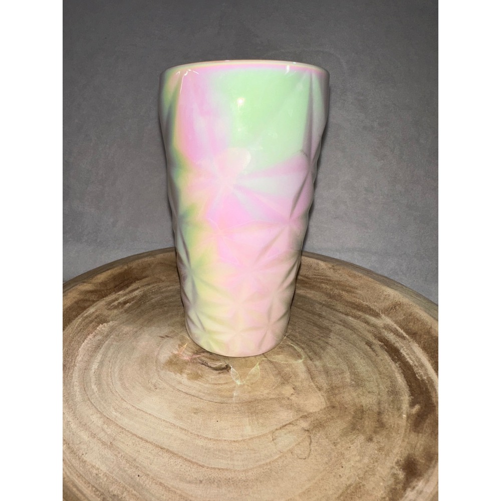Starbucks Iridescent Geometric Tumbler 12 oz 2023  Pink/Green !!‎ No lid !!